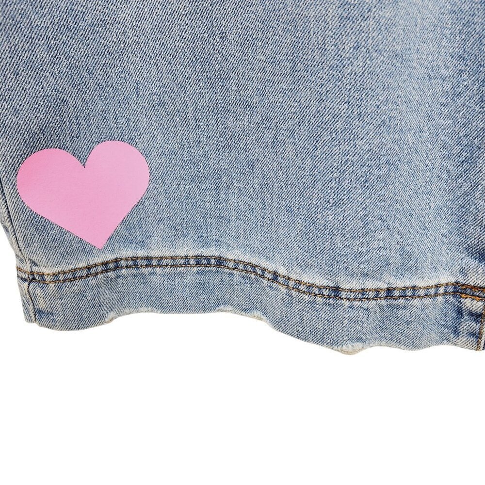 Love For Humanity Womens High-Rise Wide-Leg Jeans Pink Heart Accents Size 7/ 28 - Picture 14 of 15